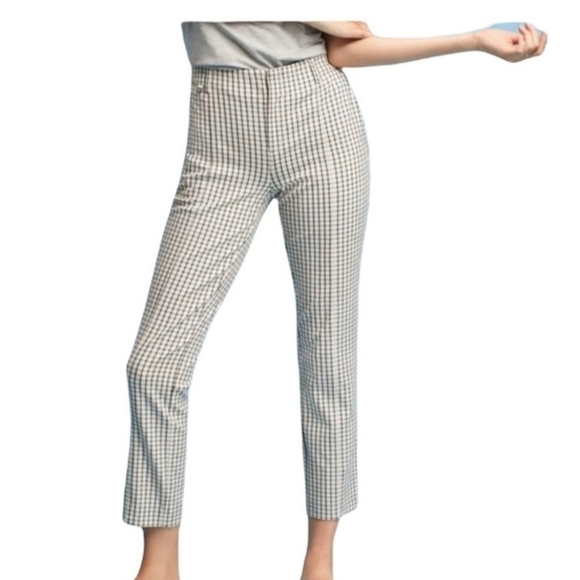 Anthropologie Essential Slim Pants in Plaid, Checked Windowpane Print Size 4 - Picture 4 of 11